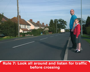 Highway Code - Rule 7 Look All Around And Listen For Traffic Before Crossing